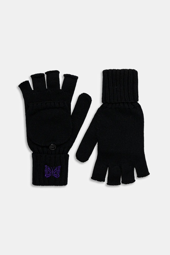 Needles mănuși de lână Convertible Glove lana negru RW062