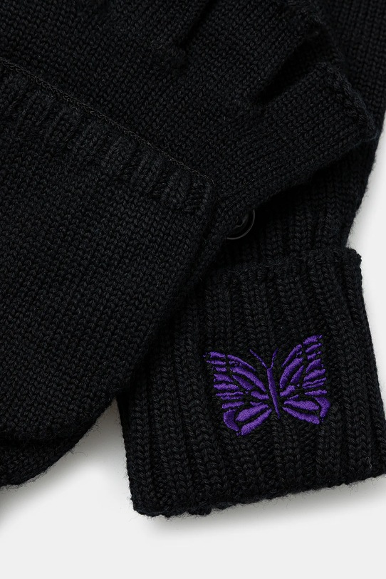 Needles mănuși de lână Convertible Glove RW062 negru AW25