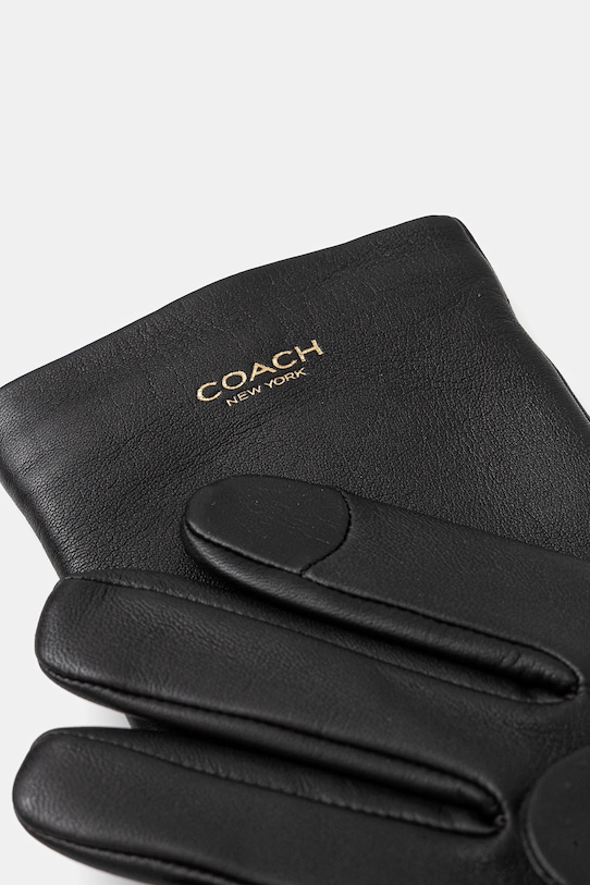 Coach rękawiczki skórzane 29CCN08 czarny AW25