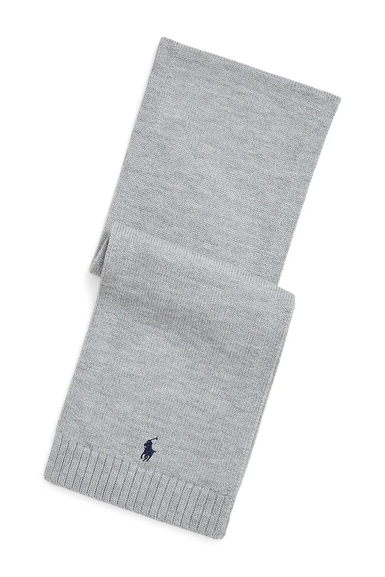 Μάλλινο κασκόλ Polo Ralph Lauren μαλλί γκρί 323953205002