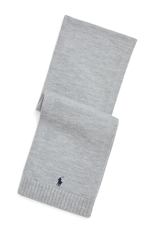 Vlnený šál Polo Ralph Lauren vlna sivá 323953205002