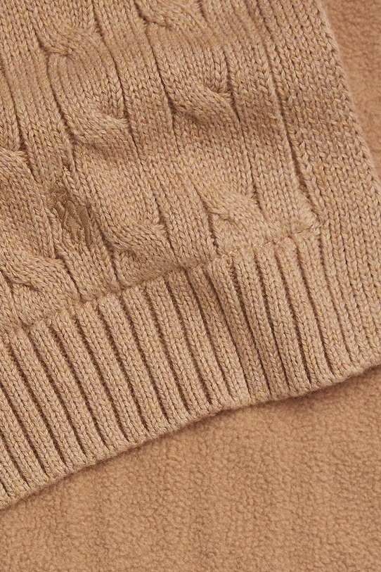 Дитячий бавовняний шарф Polo Ralph Lauren 323953206004 коричневий AW25