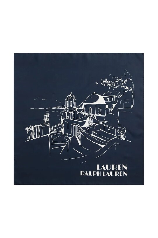 Svilena marama Lauren Ralph Lauren tkanina mornarsko plava 454980724