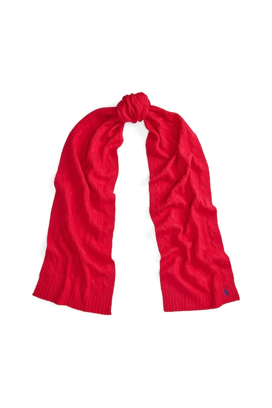 Polo Ralph Lauren szalik wełniany dzianina czerwony 455956296
