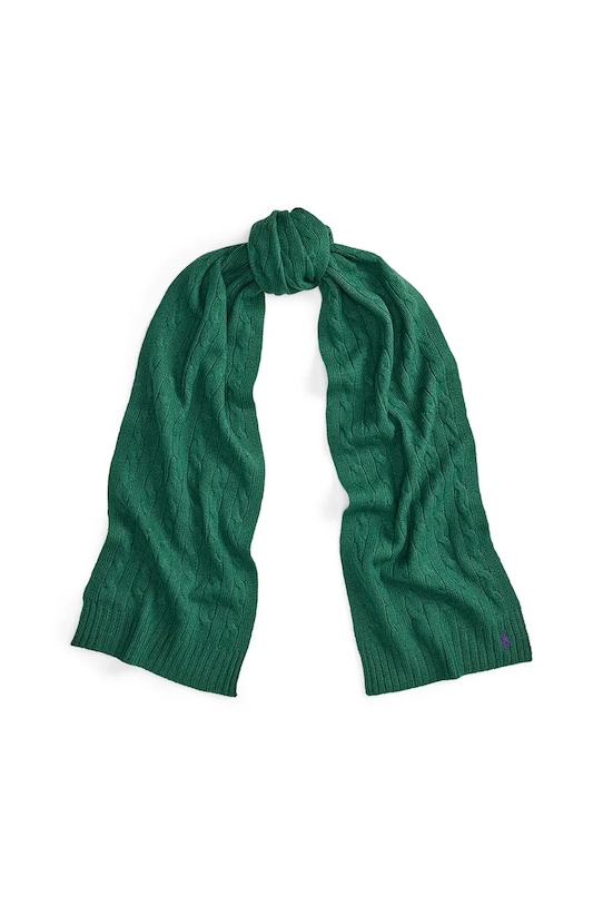 Polo Ralph Lauren szalik wełniany dzianina zielony 455956296