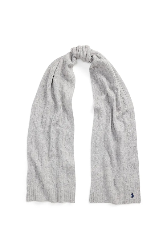 Polo Ralph Lauren szalik wełniany dzianina szary 455956296