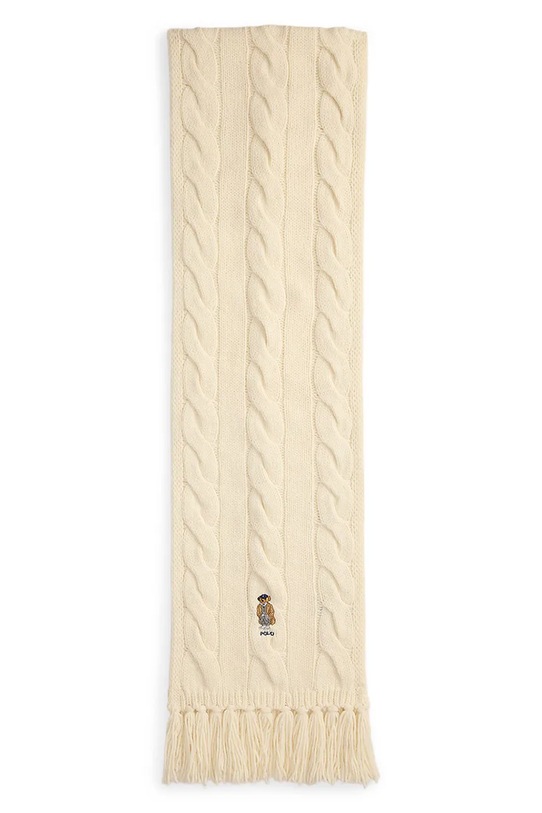 Kratki vuneni šal Polo Ralph Lauren pletivo bež 455981434