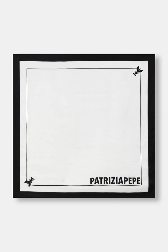 Patrizia Pepe apaszka jedwabna tkanina biały 8F0081.A4X1