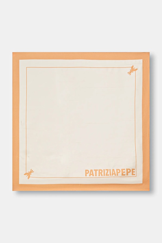 Patrizia Pepe apaszka jedwabna beżowy 8F0081.A4X1
