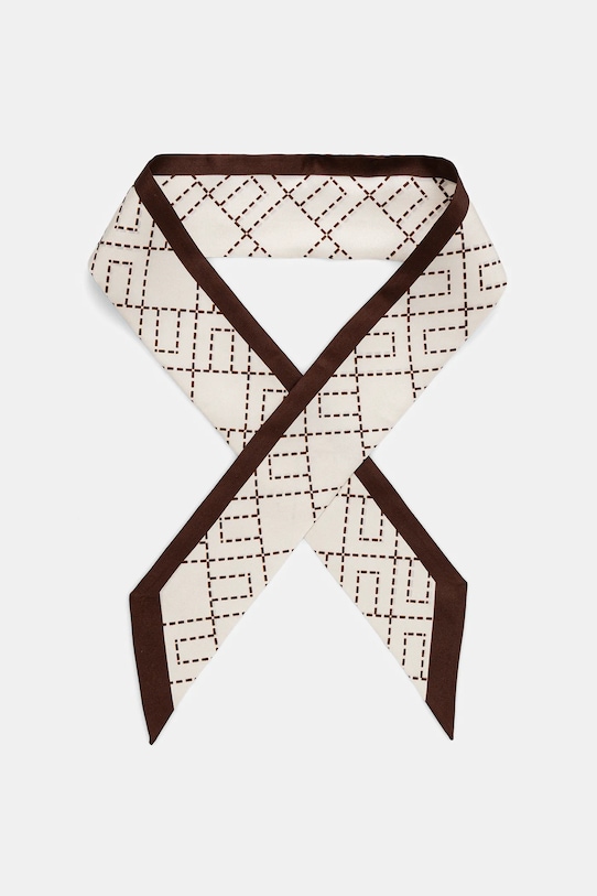 Elisabetta Franchi foulard in seta tessuto marrone FO10F56E2