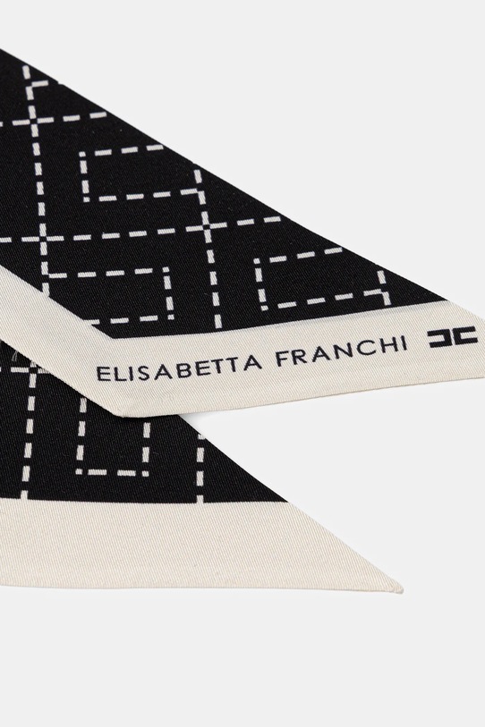 Hedvábný šátek Elisabetta Franchi FO10F56E2 černá AW25