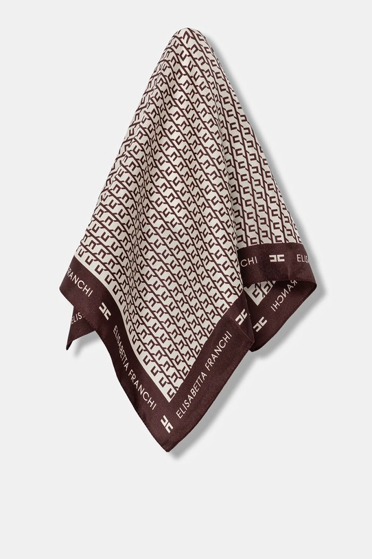 Elisabetta Franchi eșarfă de mătase matase burgundia FO15F56E2