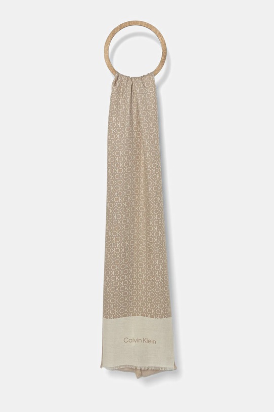 Šal Calvin Klein Tkanina bež LV04F8053G