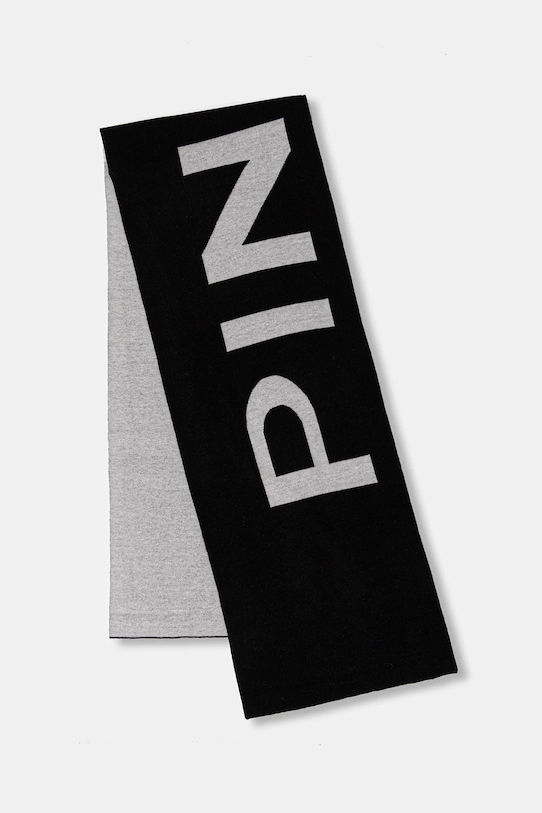 Pinko szalik z dodatkiem wełny dzianina czarny 105988.A2Z5