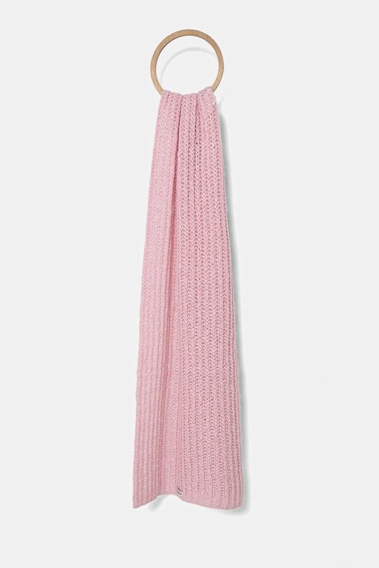 Pinko szalik z wełną dzianina różowy 105990.A2Z2