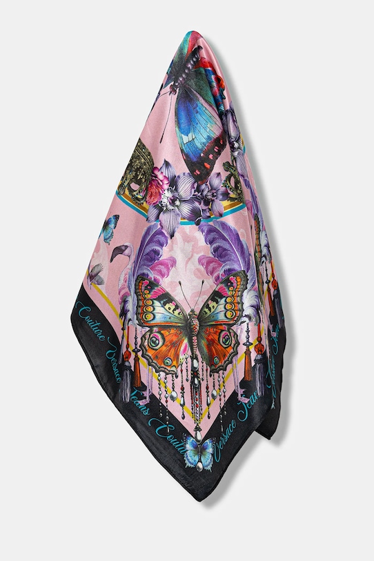 Versace Jeans Couture eșarfă de mătase matase roz 79HA7H01.ZG405