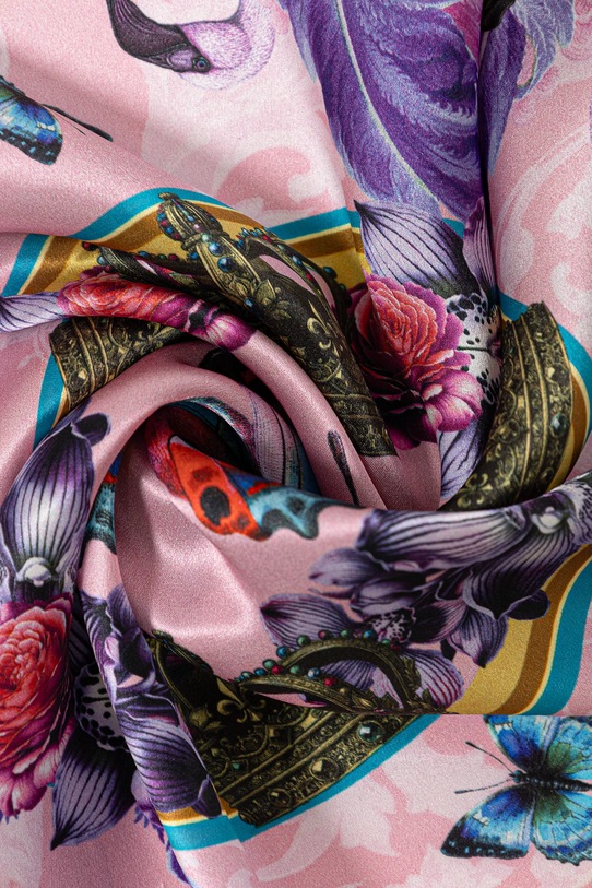 Versace Jeans Couture eșarfă de mătase roz 79HA7H01.ZG405