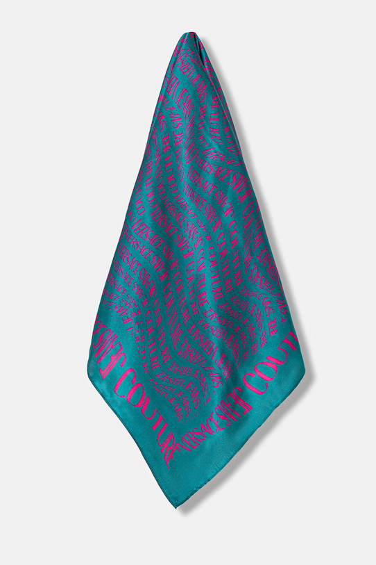 Versace Jeans Couture eșarfă de mătase matase turcoaz 79HA7H01.ZG406
