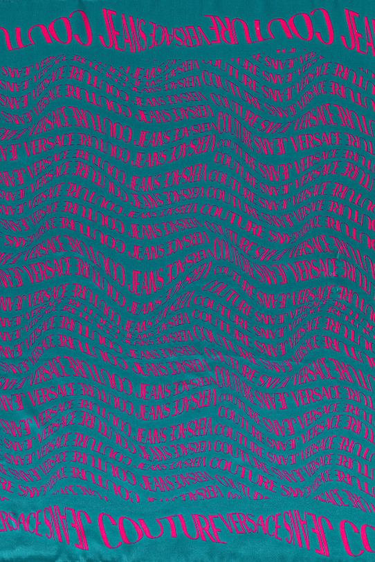 Versace Jeans Couture eșarfă de mătase 79HA7H01.ZG406 turcoaz AW25