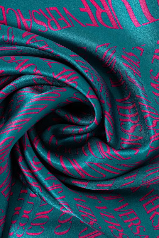 Versace Jeans Couture eșarfă de mătase turcoaz 79HA7H01.ZG406