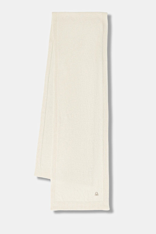 Šál s prímesou vlny United Colors of Benetton pletenina béžová 122HDU01O