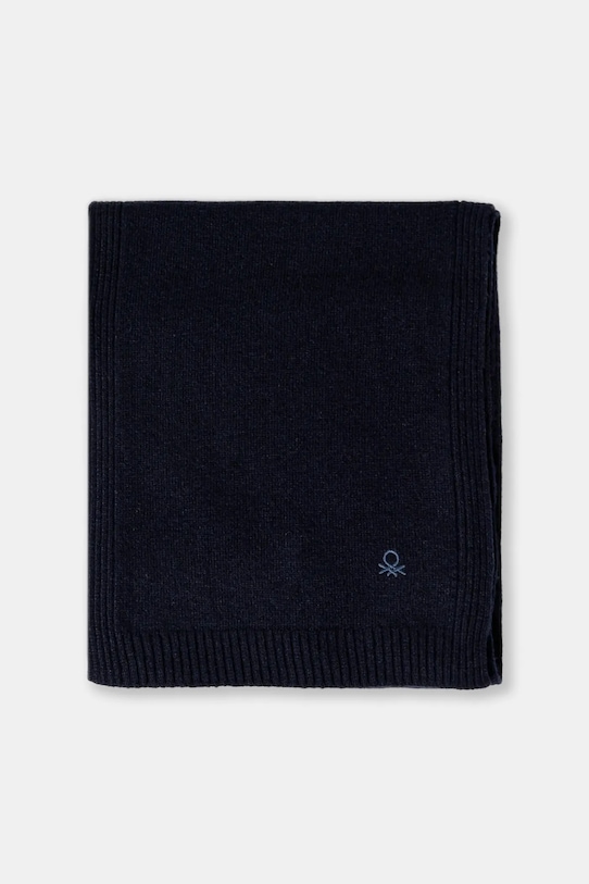 Akcesoria United Colors of Benetton szalik z dodatkiem wełny 122HDU01O granatowy