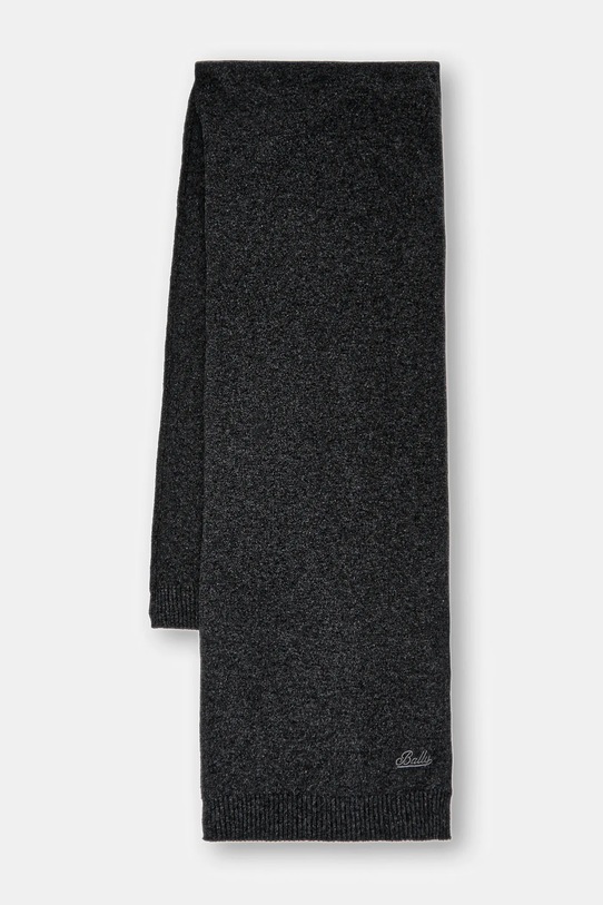 Bally szalik kaszmirowy dzianina szary WSC04K