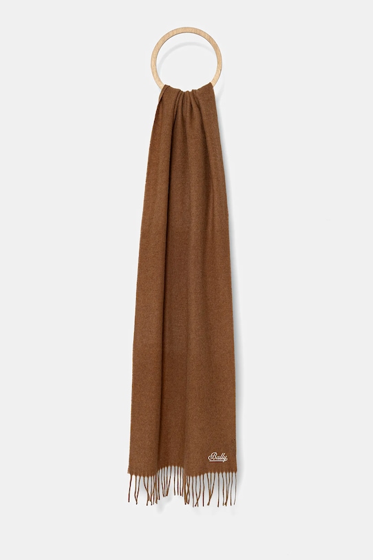 Bally sciarpa in lana tessuto marrone WSC04W