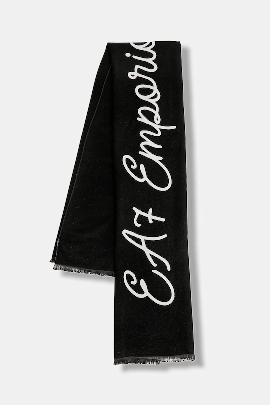 EA7 Emporio Armani szalik dzianina czarny AF10450.7W000707