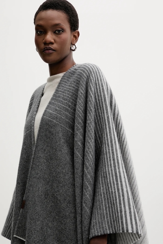 MM poncho din lână BRENTA gri 2526546028600