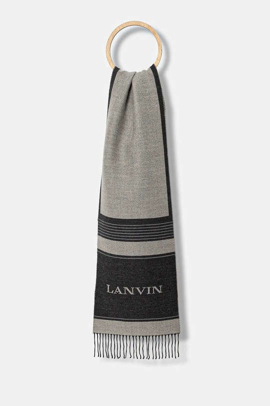 Lanvin szalik wełniany tkanina szary 710009252