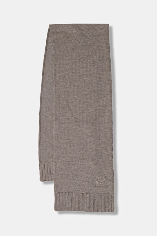 Emporio Armani szalik wełniany dzianina beżowy EW003130.AF19981