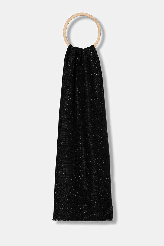 Šál s prímesou vlny Emporio Armani látka čierna EW003169.AF20048