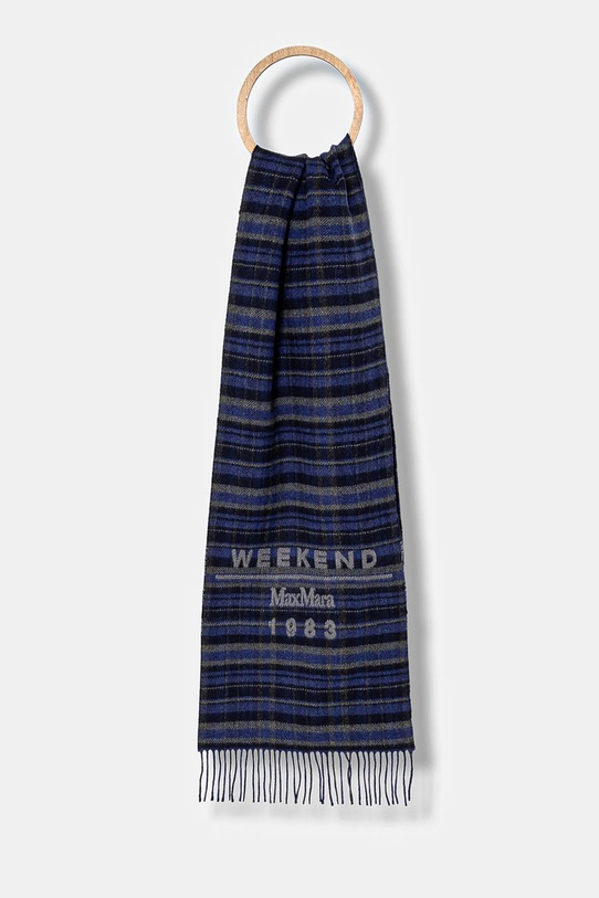 Vlněná šála Weekend Max Mara PAGELLA nášivka námořnická modř 2525546085600