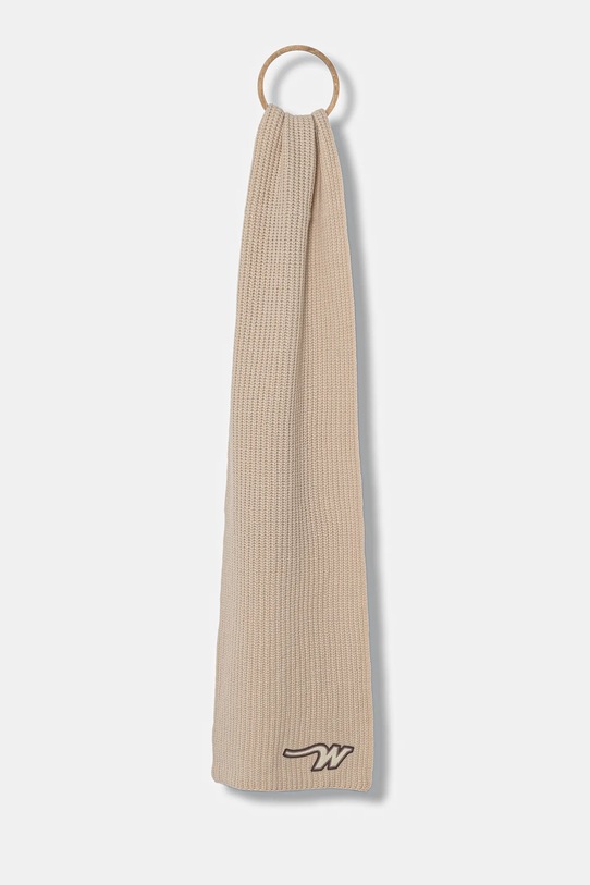 Weekend Max Mara szalik wełniany BARDIES dzianina beżowy 2525746035600