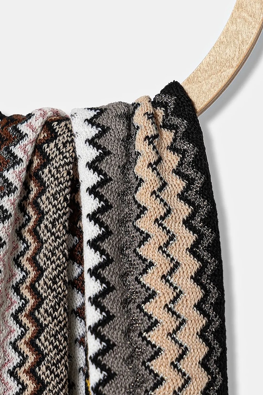 Missoni szalik z wełną SC35WMDA232 brązowy AW25