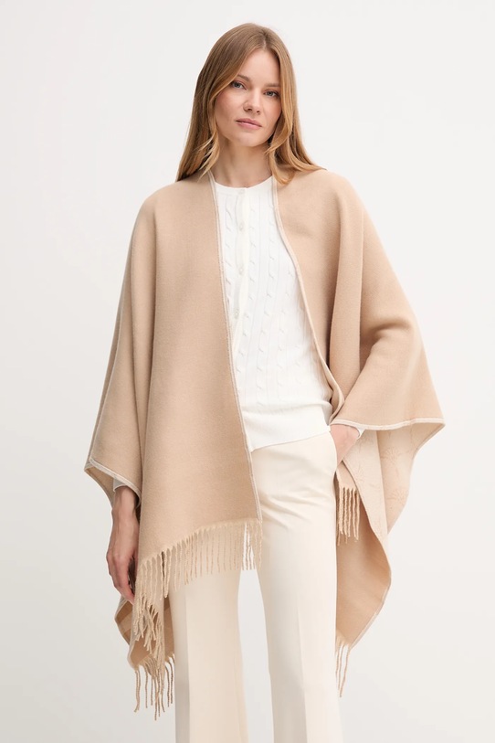 Joop! poncho drobny wzór beżowy 30048021