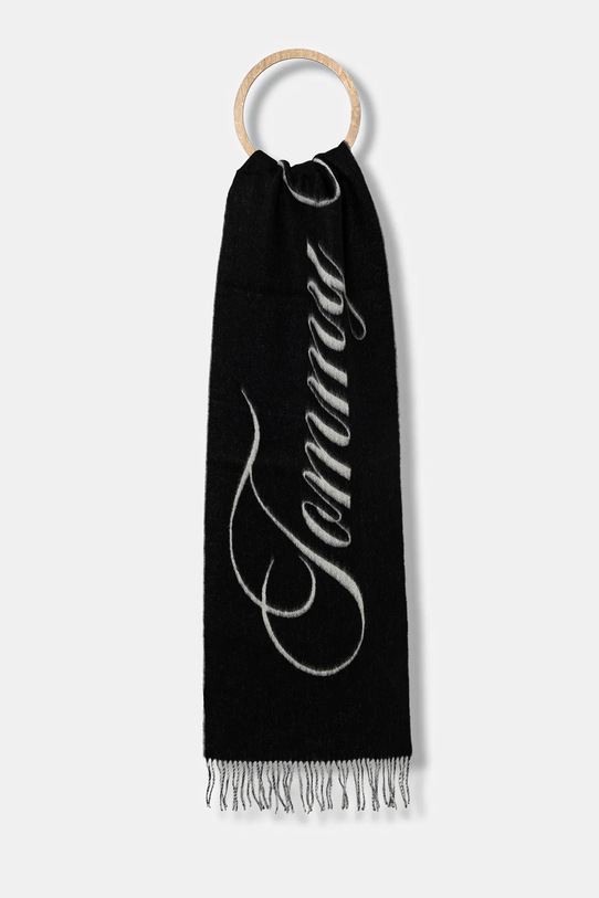 Вълнен шал Tommy Hilfiger вълна черен AW0AW17786