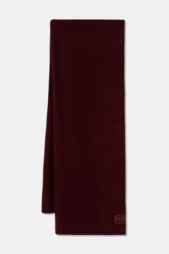 Guess szalik z dodatkiem wełny BRENTON dzianina bordowy AW5437.POL03