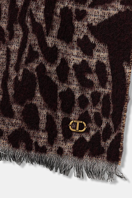 Twinset szalik z domieszką wełny 252TO5030 fioletowy AW25