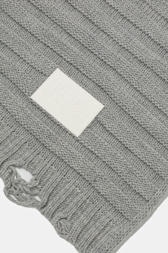 Шерстяной шарф MM6 Maison Margiela S52TE0054.M13040.857M серый AW25