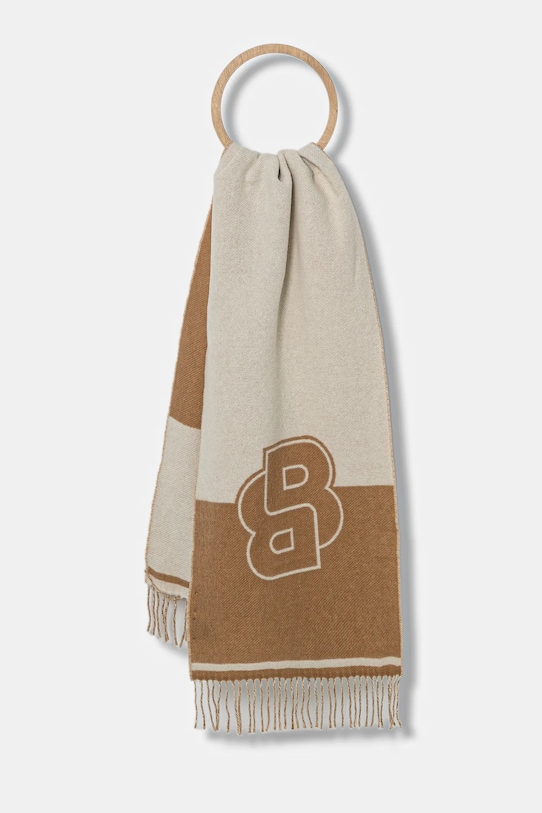 Μάλλινο κασκόλ BOSS Planet friendly μπεζ 50533865