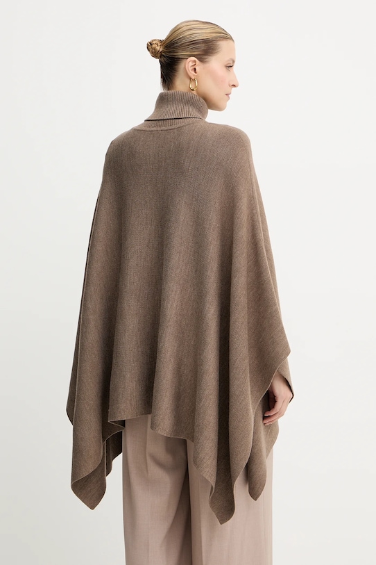 Odzież BOSS poncho z dodatkiem wełny 50551146 brązowy