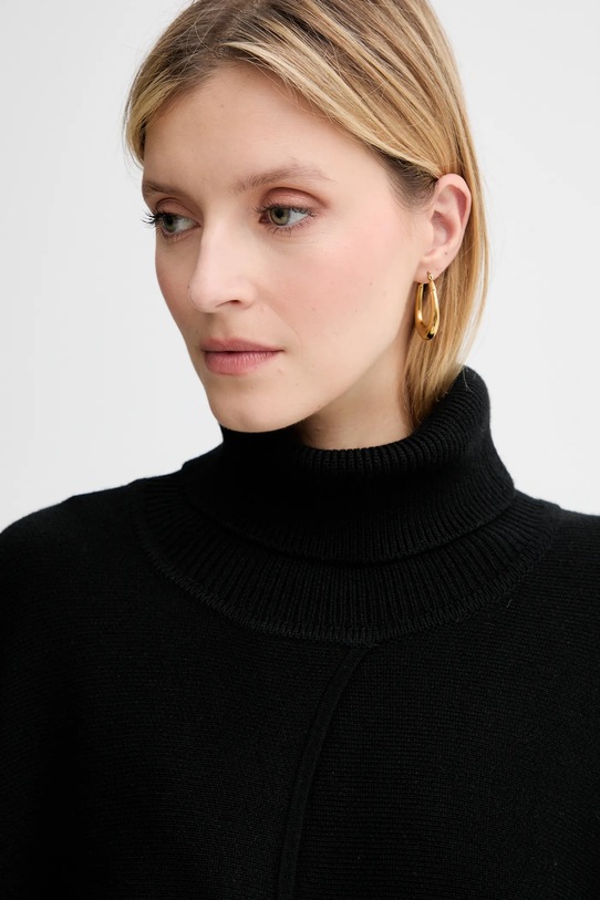 Pončo s prímesou vlny BOSS Larenia_poncho 50551146 čierna