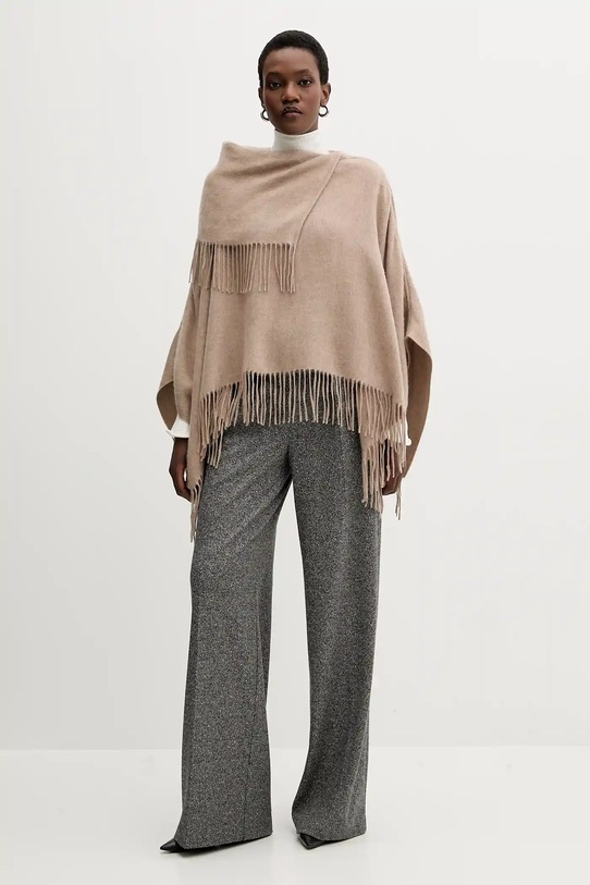 Marella poncho din lână 2523546056200 bej AW25