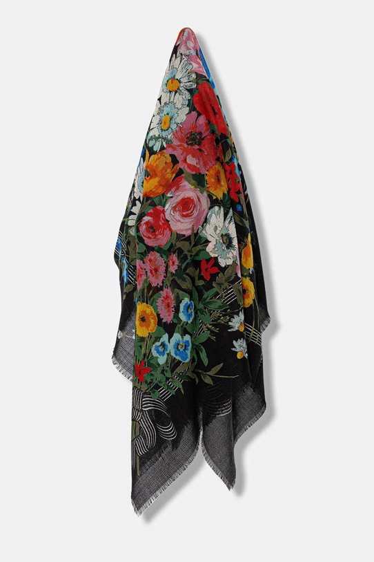 Moschino chusta wełniana tkanina czarny M3279.3277