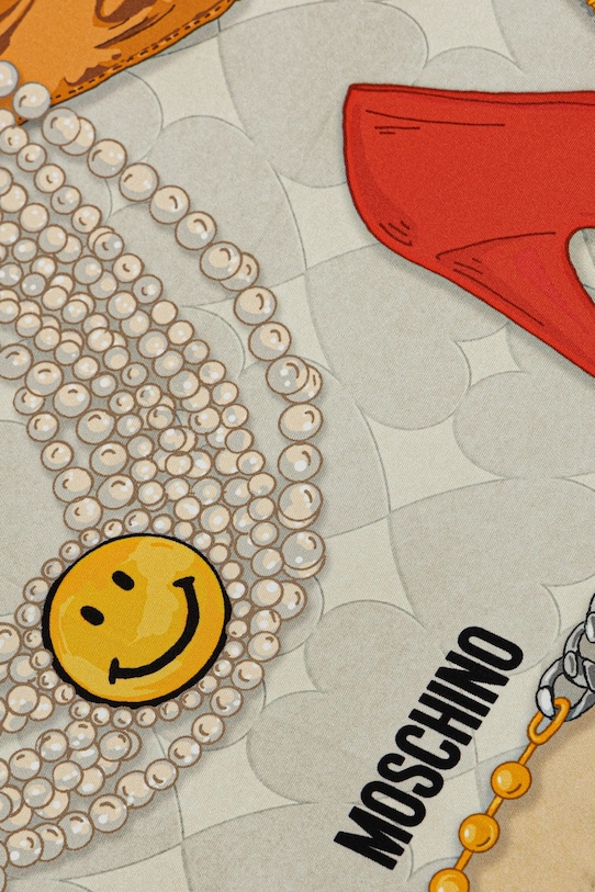 Accesorii Moschino eșarfă de mătase M3285.3549 gri