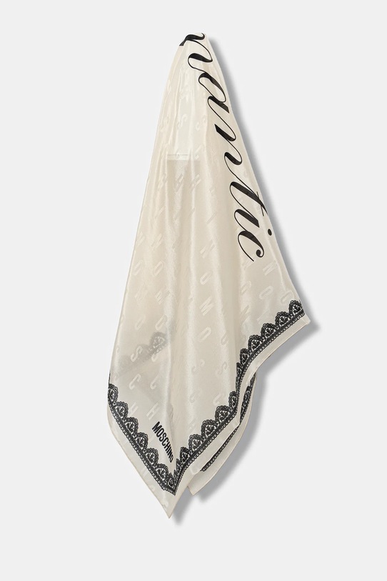 Moschino eșarfă de mătase matase bej M3291.3157