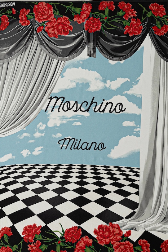 Accesorii Moschino eșarfă de mătase M3292.3549 rosu