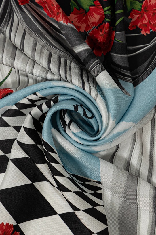 Moschino eșarfă de mătase rosu M3292.3549